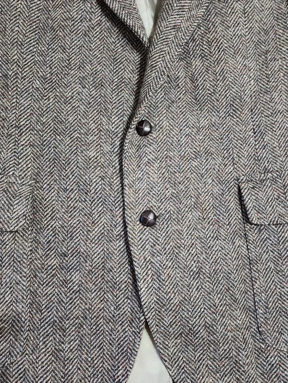 Vtg Pendleton Western Blazer Mens 46L Gray Wool Tweed Sport Coat USA Bi Swing